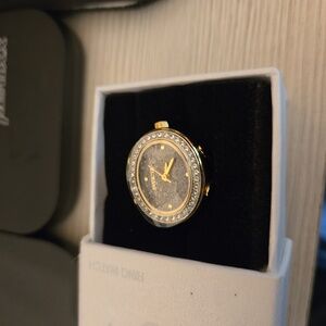 Invicta woman's Mini Angel Ring watch 24mm Black And Gold 49601 NIB $199 Retail